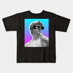 Japanese Aesthetic Greek Bust | Vaporwave Kids T-Shirt